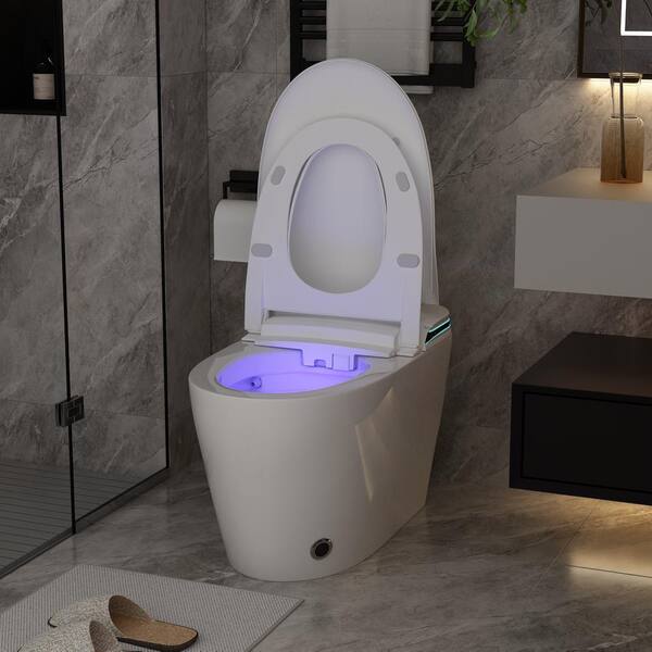 FUFU&GAGA Elongated Smart Bidet Toilet in White with Auto Mode & Heated Seat
