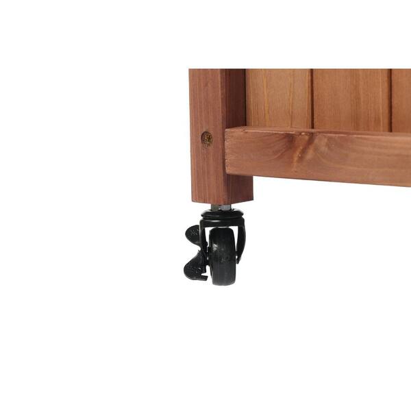 2-Piece 25 in. x 11 in. x 42.3 in. Brown Solid Wood Raised