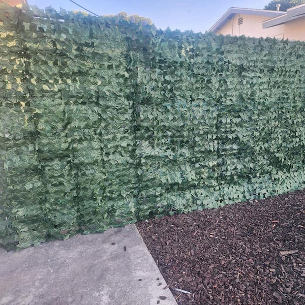 本場イラン産！高密度織『ナイン 』デザイン 約150×225cm‐185001 60 in. W x 128 in. L Green Plastic Artificial Ivy Privacy Fence