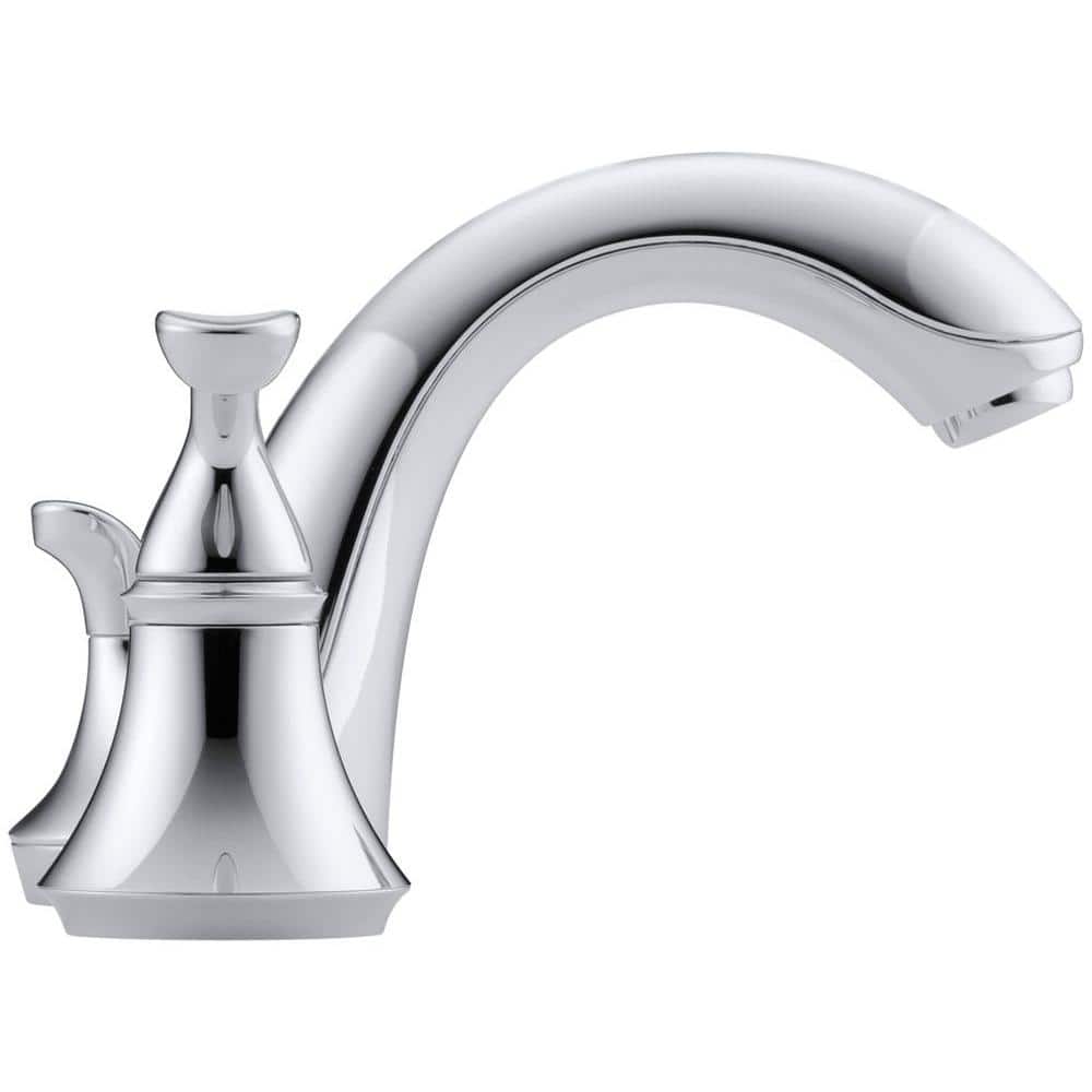 Elegant Forte Polished Chrome 8" Widespread Double Handle Bathroom Faucet