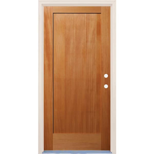 Builders Choice 36 in. x 80 in. 1 Panel Shaker Left-Hand/Inswing Unfinished Fir Wood Prehung Front Door