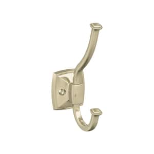 Kinsale 5-1/4 in. L Golden Champagne Double Prong Wall Hook