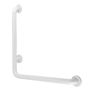 24 in. x 24 in. L-Shaped Grab Bar Right Hand in White