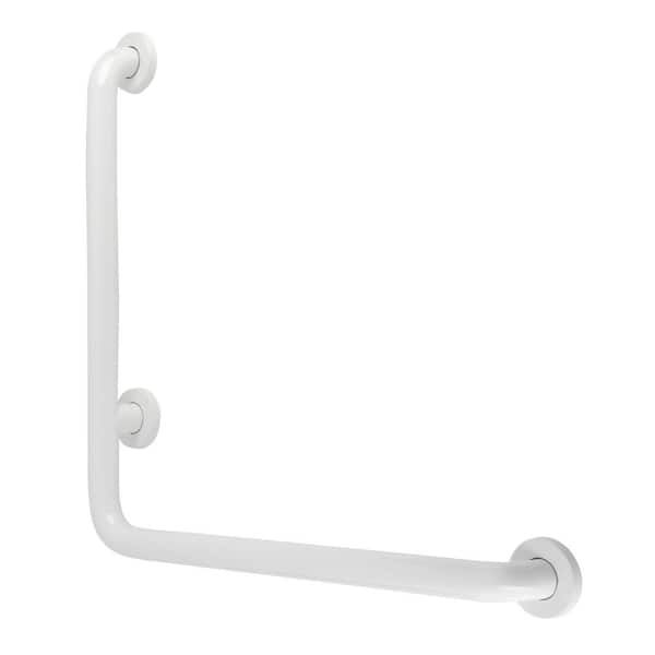 Kingston Brass 24 in. x 24 in. L-Shaped Grab Bar Right Hand in White