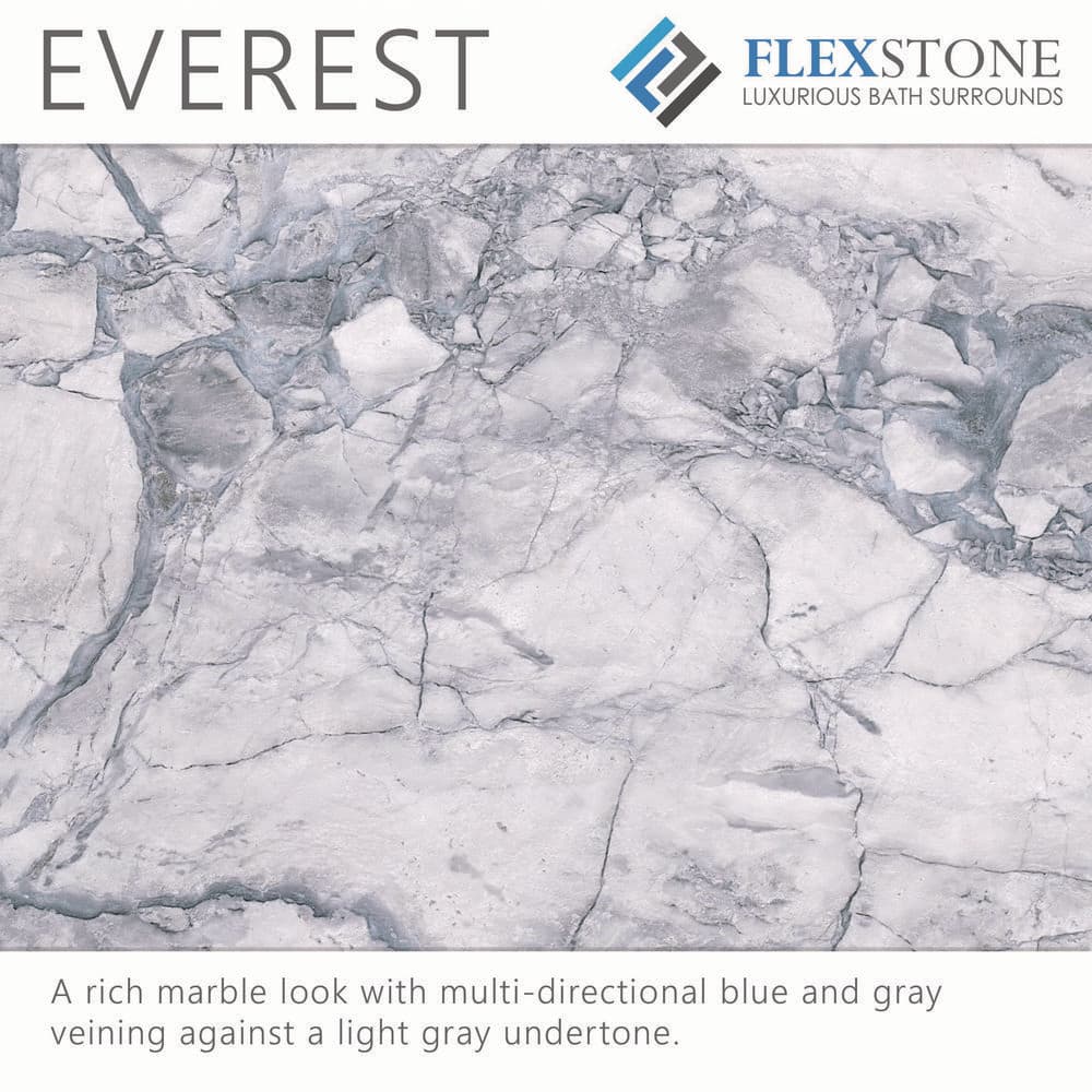 Everest Gray Marble 60" x 36" x 80" Alcove Shower Surround