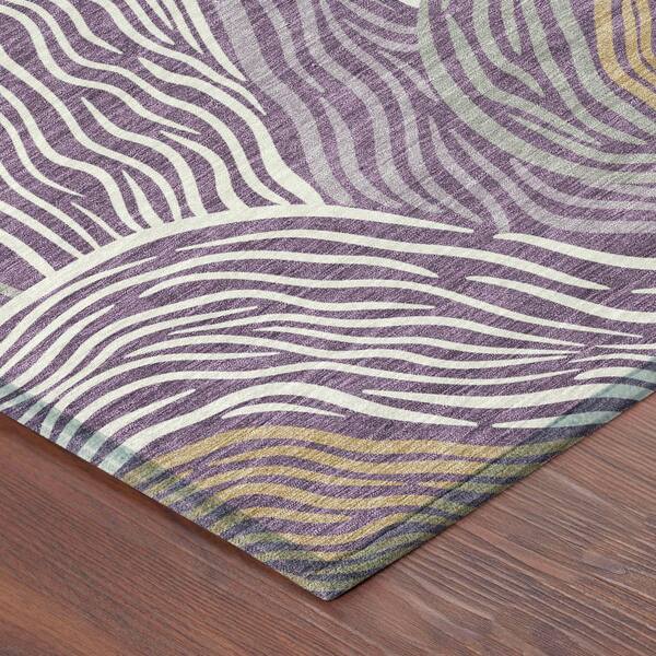 Chantille Machine Washable Indoor/Outdoor Abstract ACN2603 Purple 3 ft. x 4 ft. Area Rug