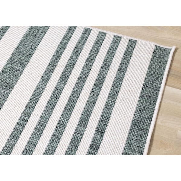 Zyana Collections 8 ft. x 11 ft. Green Stripes Indoor Area Rug