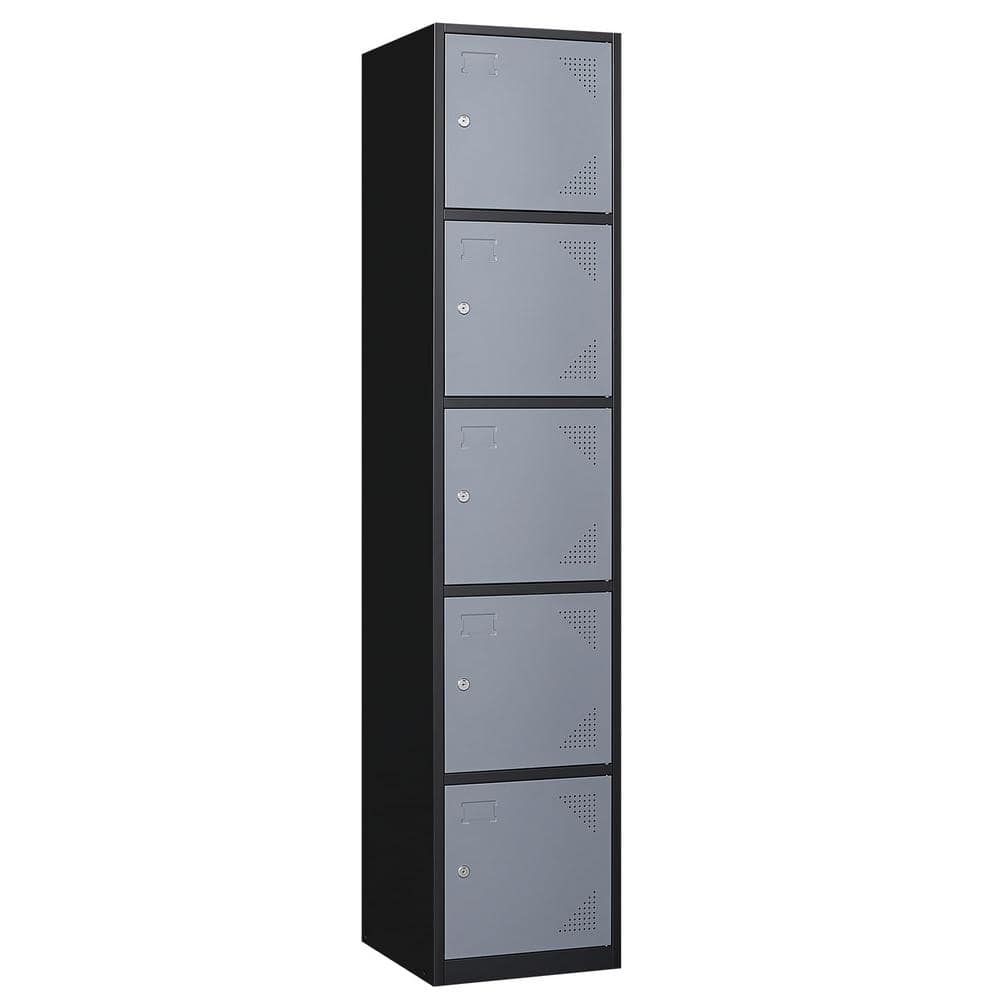 5-Tier Gray Locker Storage Cabinet with 5-Doors SN822C-212 - The