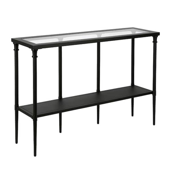 Dafna 45 in. Bronze Standard Rectangle Glass Console Table