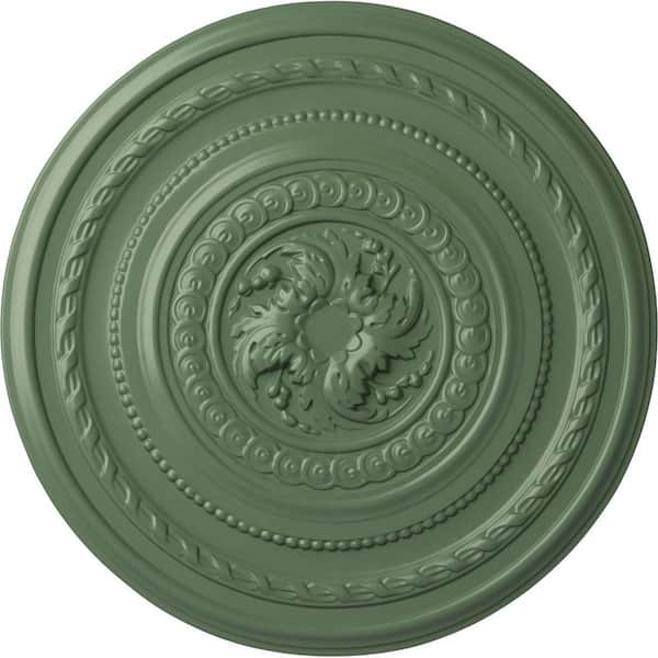 Ekena Millwork 26-1/4" x 1-1/2" Pearl Urethane Ceiling (Fits Canopies up to 1-7/8"), Hand-Painted Athenian Green