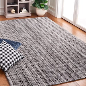 Abstract Gray/Brown 6 ft. x 6 ft. Modern Plaid Square Area Rug
