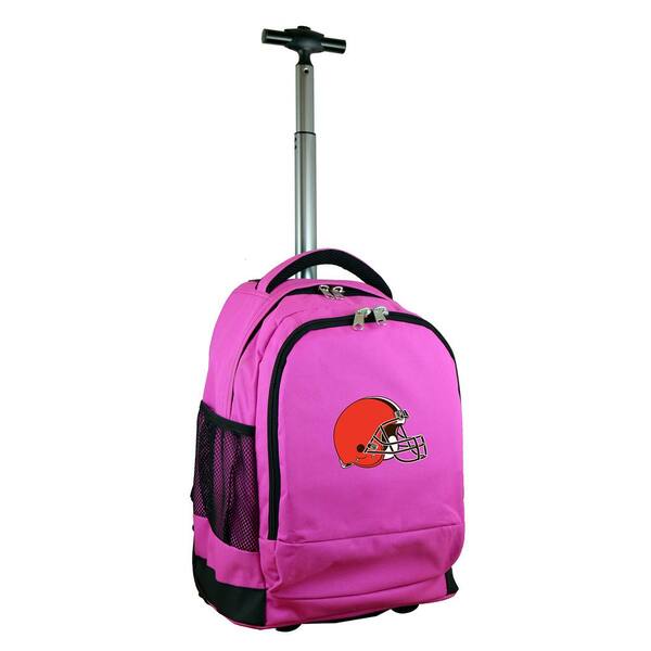 Denco NFL Cleveland Browns 19 in. Pink Wheeled Premium Backpack