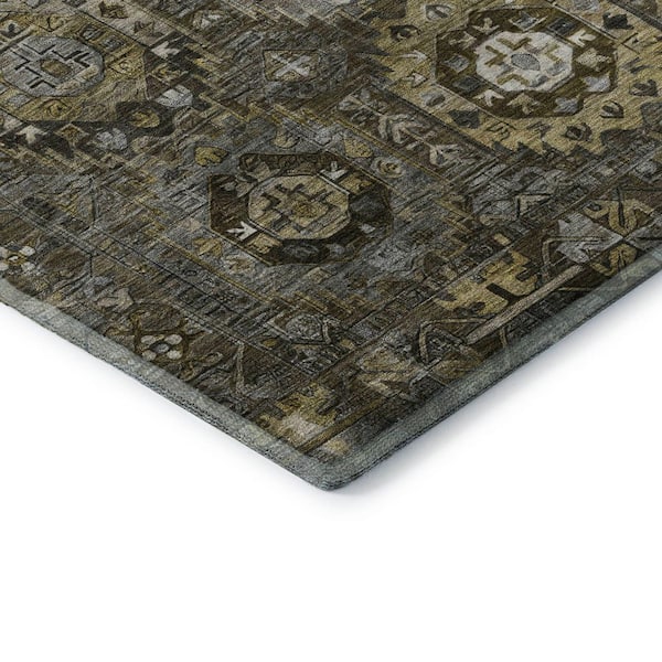 Mayfield Premium Machine Washable Abstract AMF2024 Mocha 10 ft. x 14 ft. Area Rug