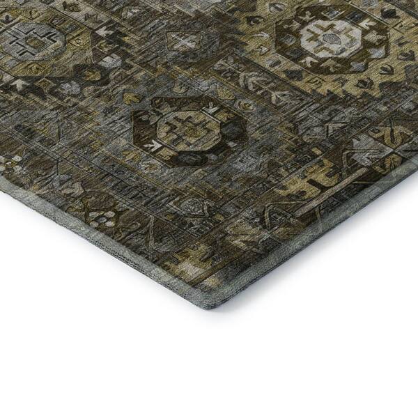 Mayfield Premium Machine Washable Abstract AMF2024 Mocha 2 ft. x 3 ft. Accent Rug