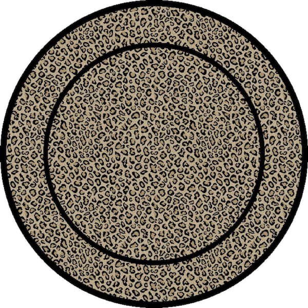 Concord Global Trading Jewel Leopard Beige 5 ft. Round Area Rug
