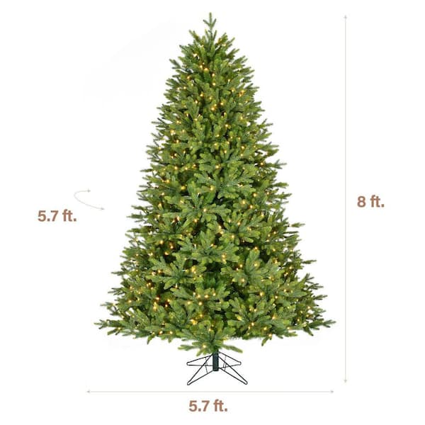 8 ft. Pre-Lit Wintergreen Fir Artificial Christmas Tree with Warm White LED Lights