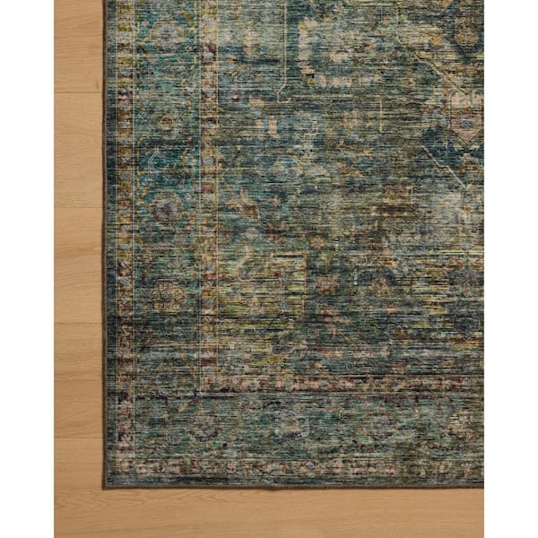 Anniston Lagoon/Multi 18 in. x 18 in. Machine Washable Sample Rug
