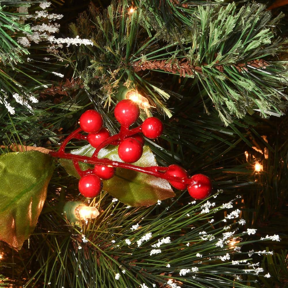 6.5 ft Prelit Flocked Pine Christmas Tree with Clear Lights