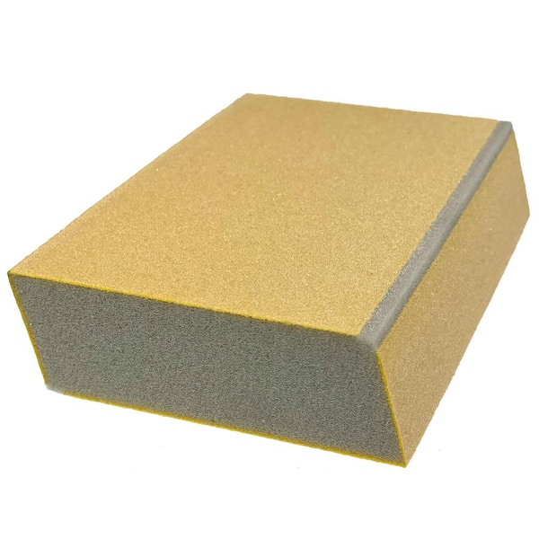 Edge Protect 3 in. x 5 in. x 1 in. Medium 220-Grit Angled Sanding Sponge