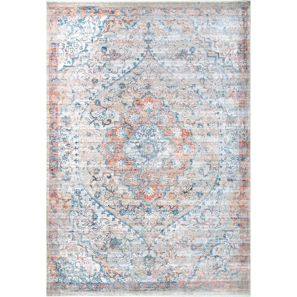 nuLOOM Maxine Rust 4 ft. x 6 ft. Floral Area Rug