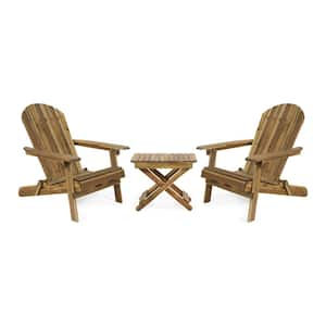 Carla Lissette Natural 3-Piece Wood Outdoor Patio Conversation Set