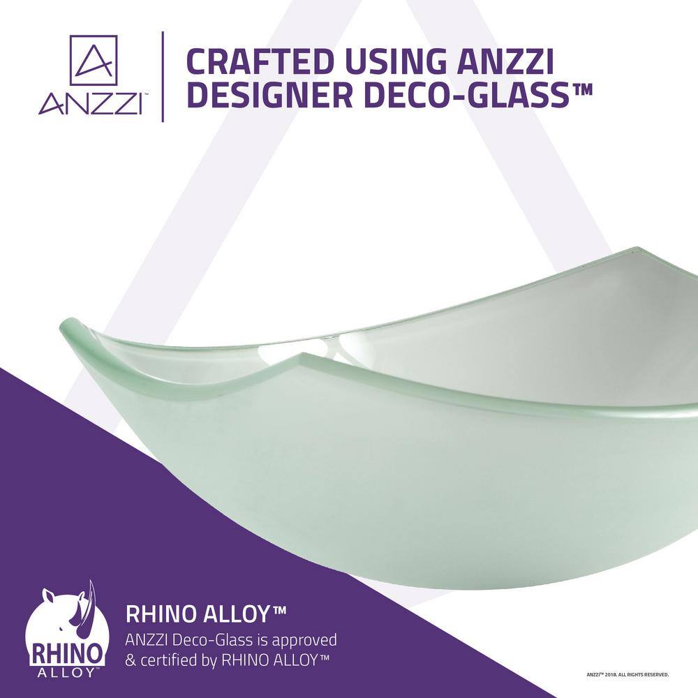 Lustrous Frosted 19.7'' Clear Glass Oval Vessel Sink