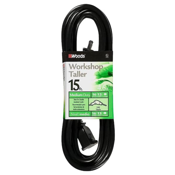 Woods 15 ft. 16/2 SJTW Outdoor General Purpose Extension Cord