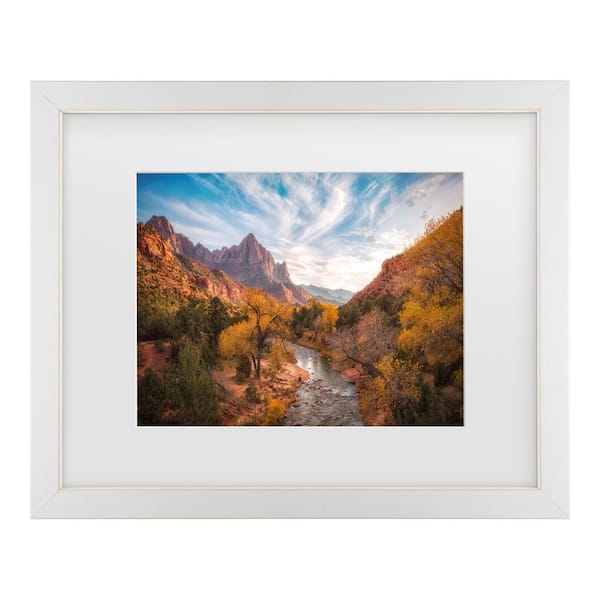 Trademark Fine Art Michael Zheng Watchman Sunset Matted Framed Photography Wall Art 13 in. x 16 in