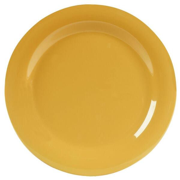 Carlisle 10.5 in. Diameter Melamine Narrow Rim Dinner Plate in Honey Yellow (Case of 12)