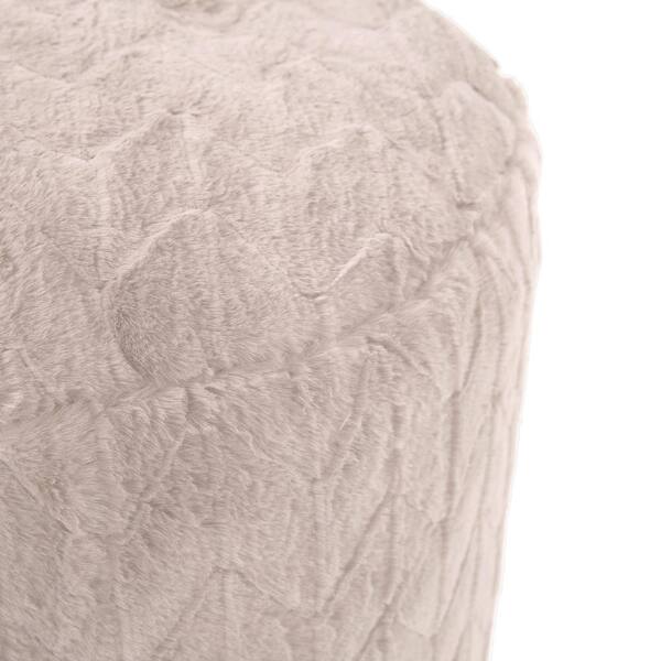 Marley Forrest - Angora Natural Polyester 22 in. by 22 in. by 12 in. Foot Pouf Angora