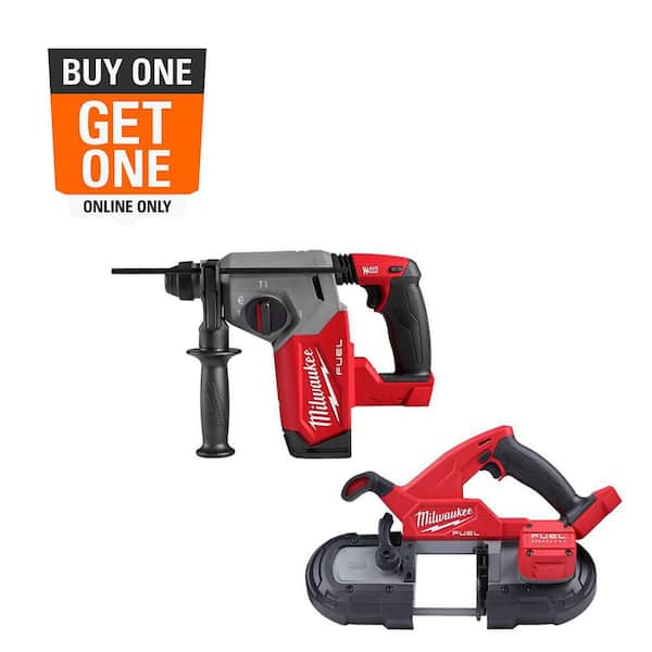 M18 FUEL 18V Lithium-Ion Brushless Cordless 1 in. SDS-Plus Rotary Hammer with Compact Bandsaw (2-Tool)