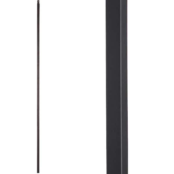Aalto Modern 44 in. x 0.5 in. Satin Black Plain Square Bar Solid Wrought Iron Baluster