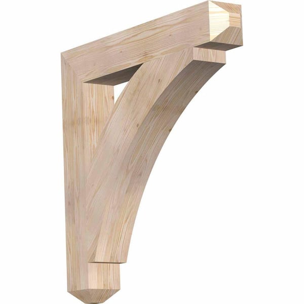 Ekena Millwork 5.5 in. x 38 in. x 38 in. Douglas Fir Thorton Craftsman Smooth Bracket