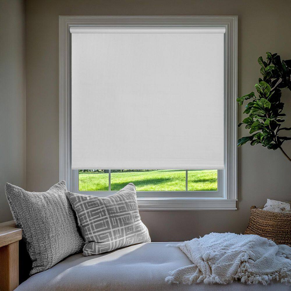 White Textured Cordless Blackout Privacy Vinyl Roller Shade 58.25 in. W x 64 in. L price history on PriceWatchPro