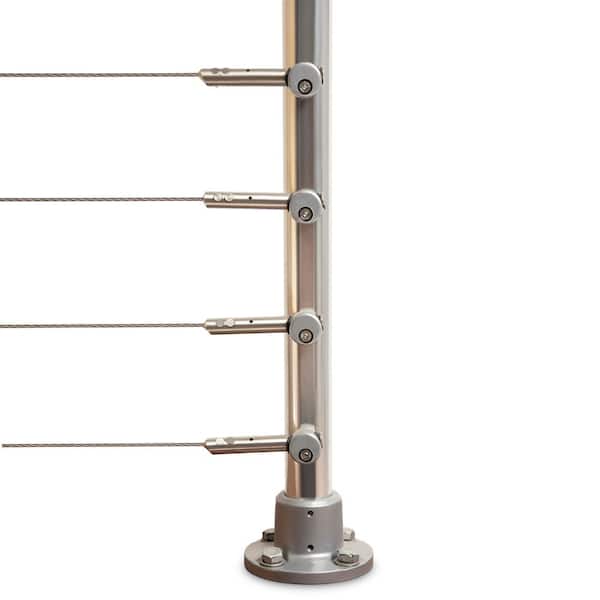 Dolle Prova 36 in. H x 79 in. W Brushed Silver Aluminum Stair Railing Kit