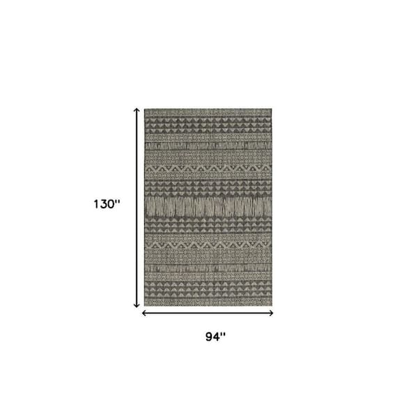 Charcoal 8 ft. x 11 ft. Woven Polypropylene Rectangle Indoor/Outdoor Area Rug
