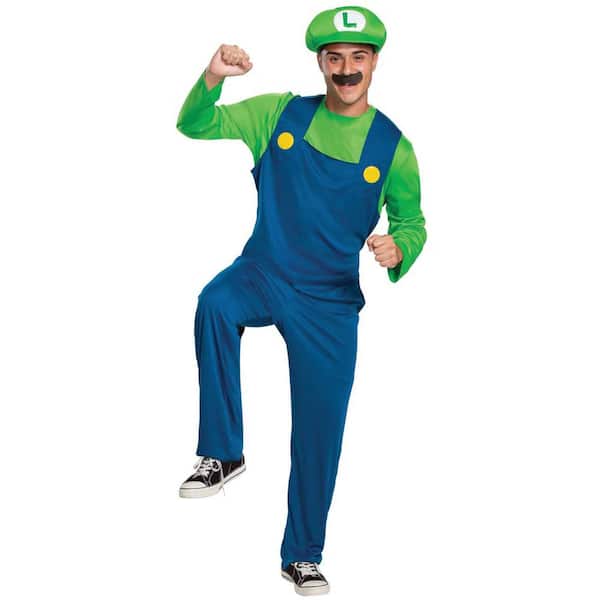 Men's Classic Super Mario Bros. Luigi Costume - Extra Large - Adult Halloween Costume