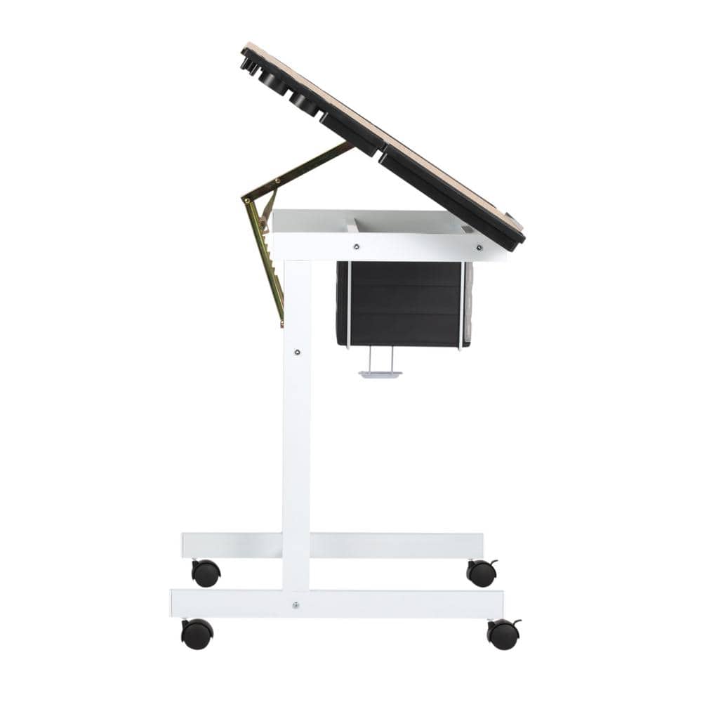 Deluxe White Maple 40'' Craft Station with Adjustable Top & Storage