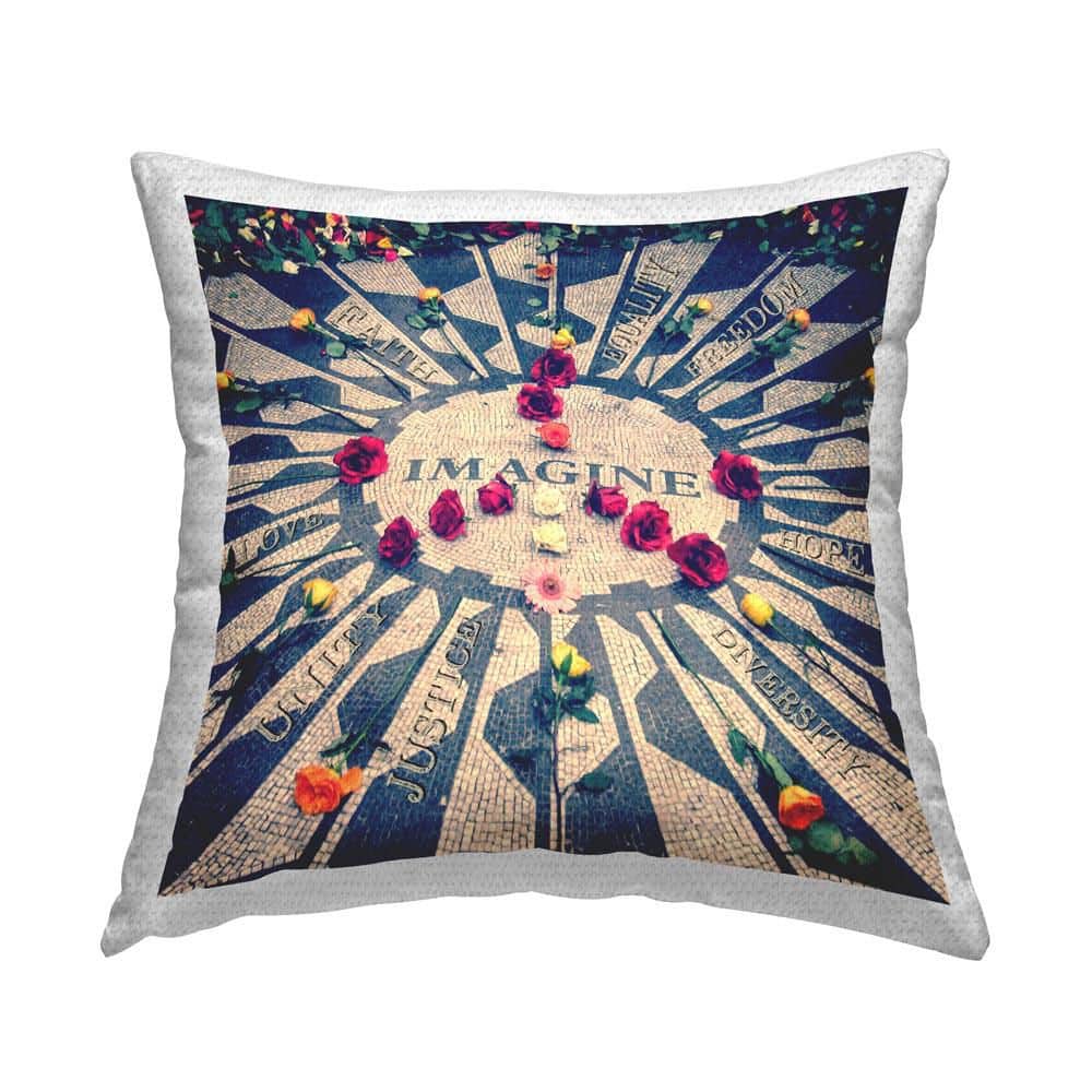 Imagine Peace Symbol Outdoor Printed Throw Pillow by GraffiTee Studios price history on PriceWatchPro