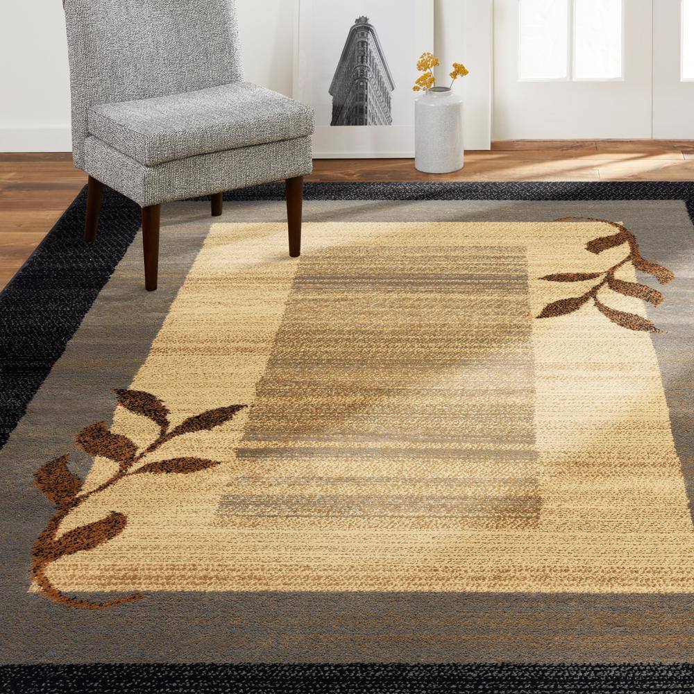 Royalty Clover Black and Blue Geometric Area Rug