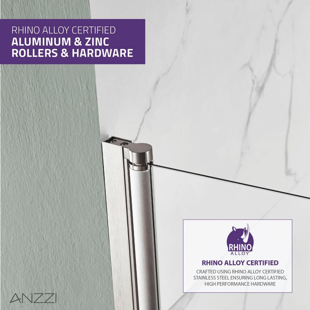 White Acrylic Right Drain Rectangle Tub with Frameless Brushed Nickel Door