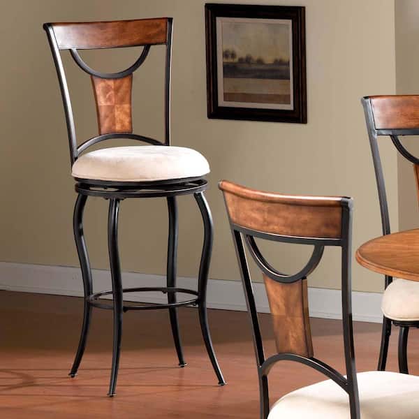 Hillsdale Furniture Pacifico 30 in. Black and Copper Cushioned Bar Stool
