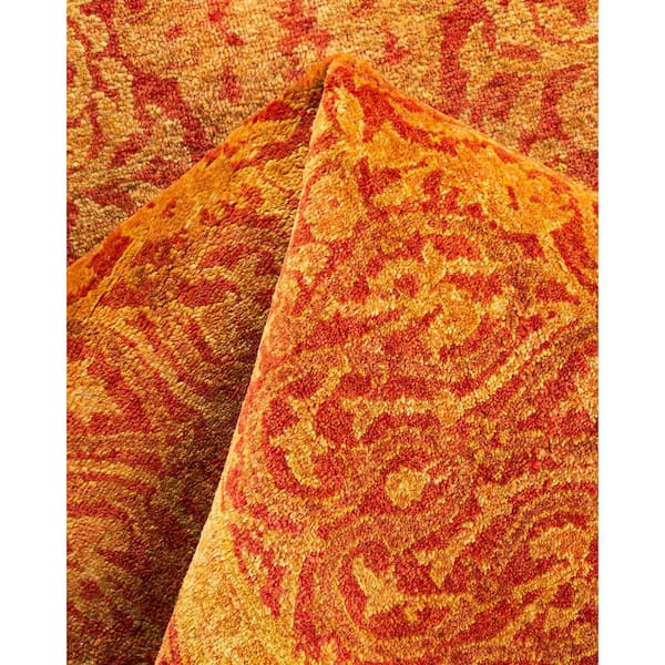 Mogul Orange 3 ft. x 5 ft. Oriental Wool Indoor Area Rug