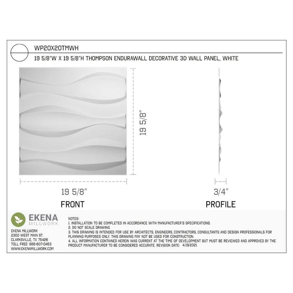 White Textured PVC 3D Decorative Wall Panels, 20-Pack