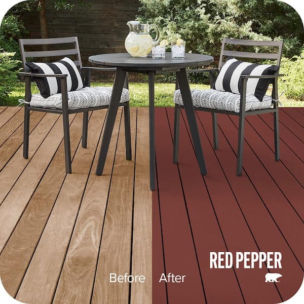 1 gal. #PPU2-02 Red Pepper Solid Color Waterproofing Exterior Wood Stain and Sealer