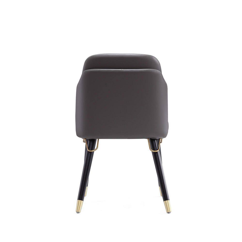 Estelle Pebble and Black Faux Leather Dining Chair Set