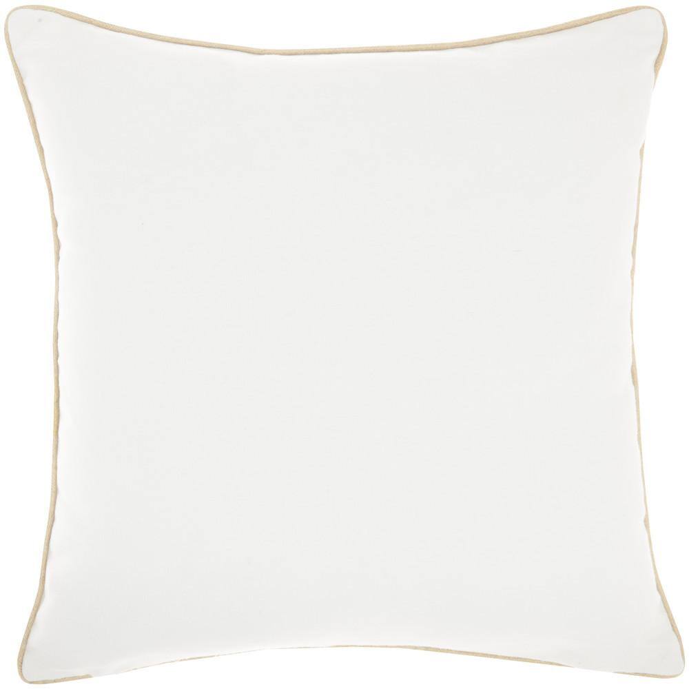 Beige Ombre Embroidered Velvet Square Throw Pillow