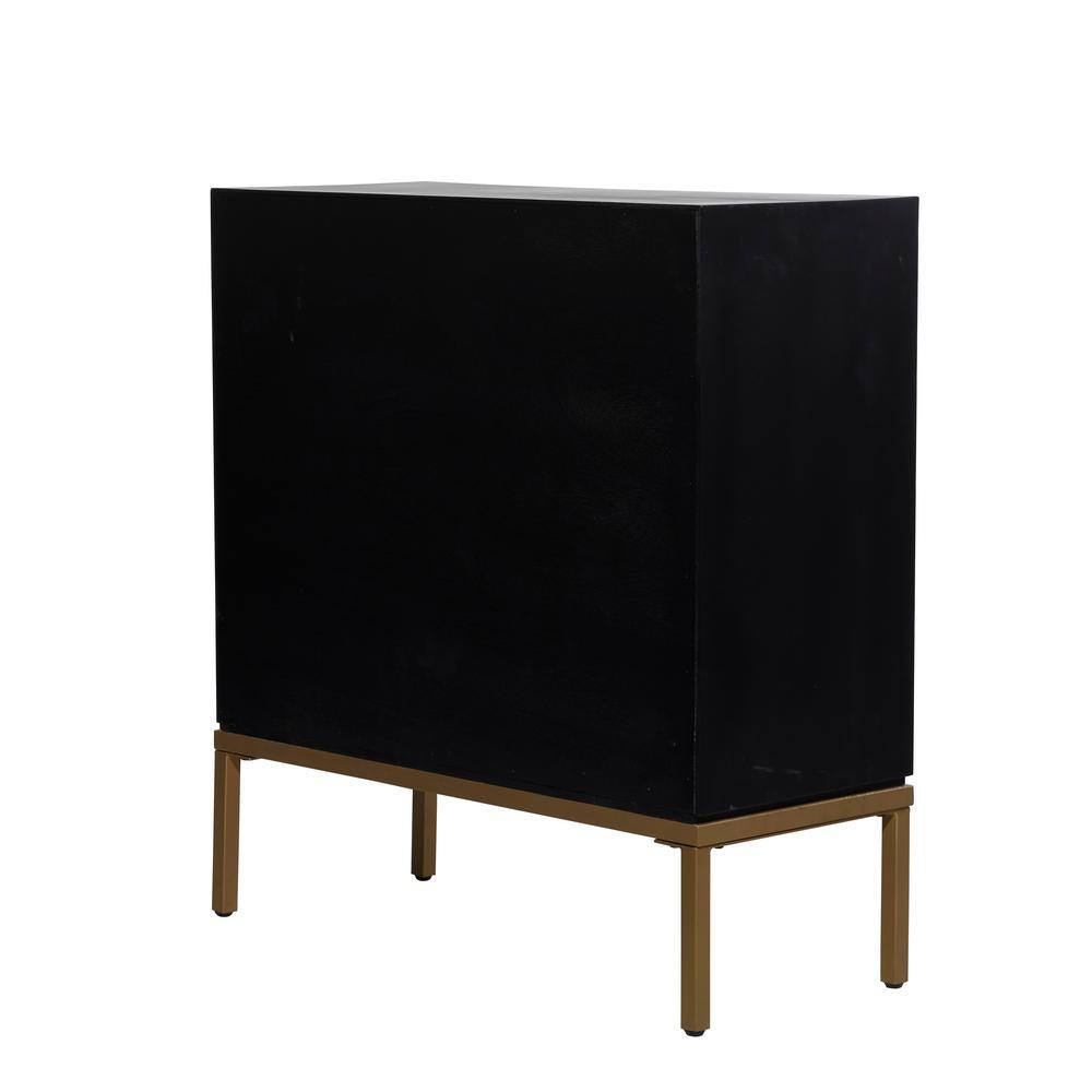 Black and Bronze Ripple Design 2-Door Cabinet