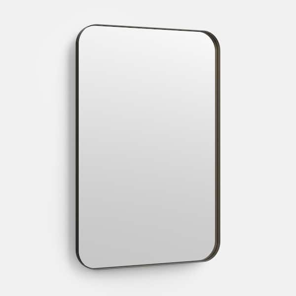 24 in. W x 36 in. H Large Rectangular Metal Framed Wall Bathroom Vanity Mirror in Bronze