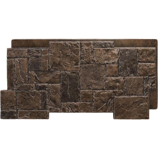 Ekena Millwork Castle Rock 49 in. x 1 1/4 in. Willow Peak Stacked Stone, StoneWall Faux Stone Siding Panel
